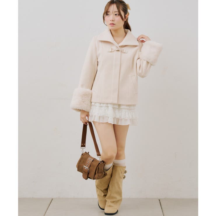 ビット付フェイクウールショートコート | NICE CLAUP / OLIVE des OLIVE　OUTLET | 詳細画像4 