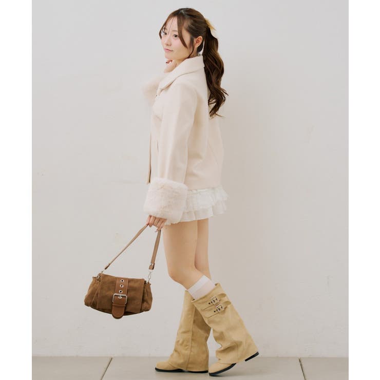 ビット付フェイクウールショートコート | NICE CLAUP / OLIVE des OLIVE　OUTLET | 詳細画像5 