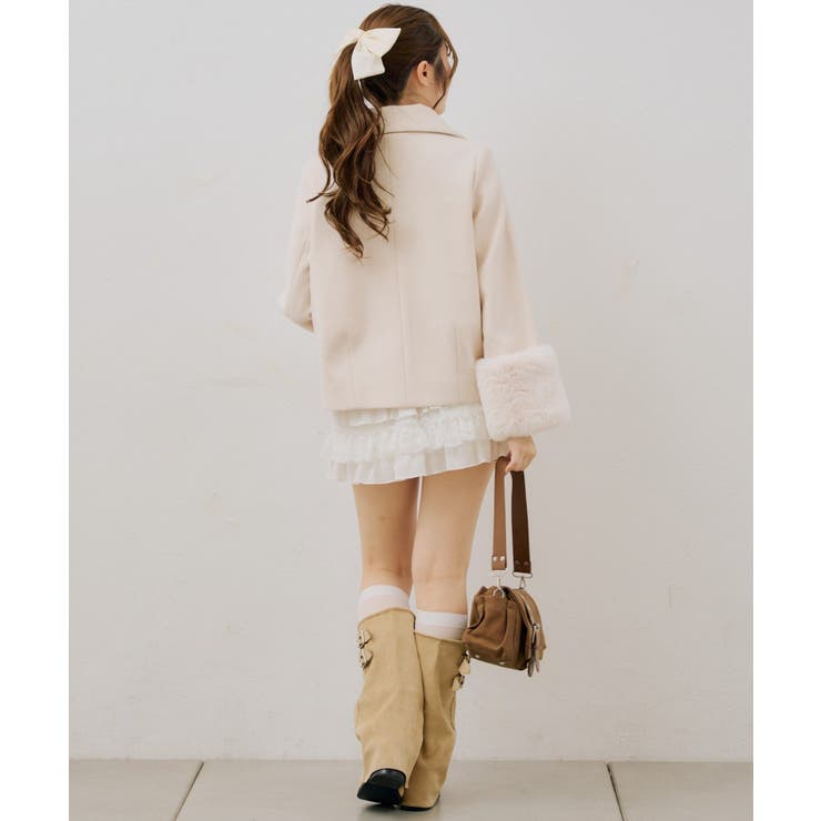 ビット付フェイクウールショートコート | NICE CLAUP / OLIVE des OLIVE　OUTLET | 詳細画像6 