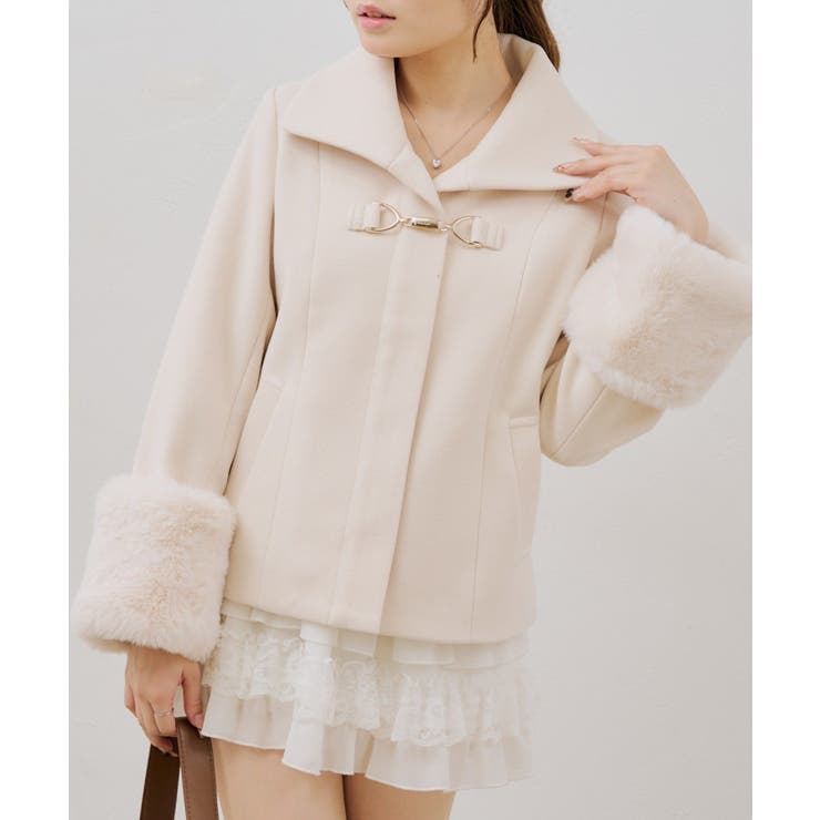 ビット付フェイクウールショートコート | NICE CLAUP / OLIVE des OLIVE　OUTLET | 詳細画像8 