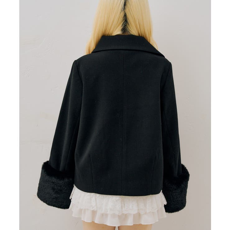 ビット付フェイクウールショートコート | NICE CLAUP / OLIVE des OLIVE　OUTLET | 詳細画像13 
