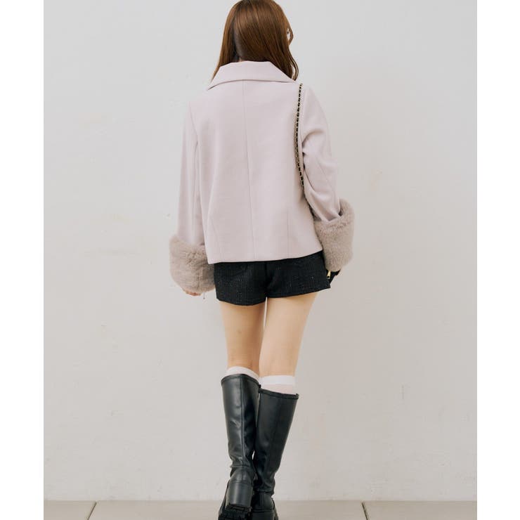 ビット付フェイクウールショートコート | NICE CLAUP / OLIVE des OLIVE　OUTLET | 詳細画像47 