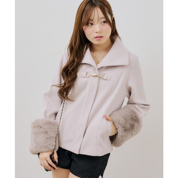 ビット付フェイクウールショートコート | NICE CLAUP / OLIVE des OLIVE　OUTLET | 詳細画像48 