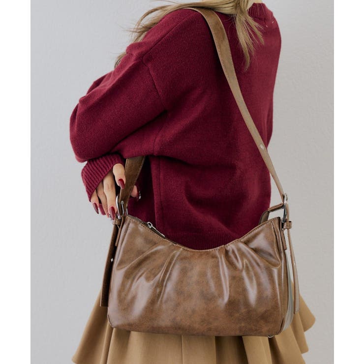 ブラウン | タックハーフムーンバッグ | RMAF　NICE CLAUP / OLIVE des OLIVE