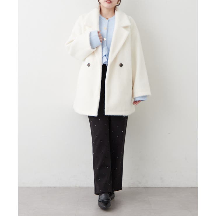 【シャギー素材で上品見え】シャギーダブルテーラージャケット | RMAF　NICE CLAUP / OLIVE des OLIVE | 詳細画像15 