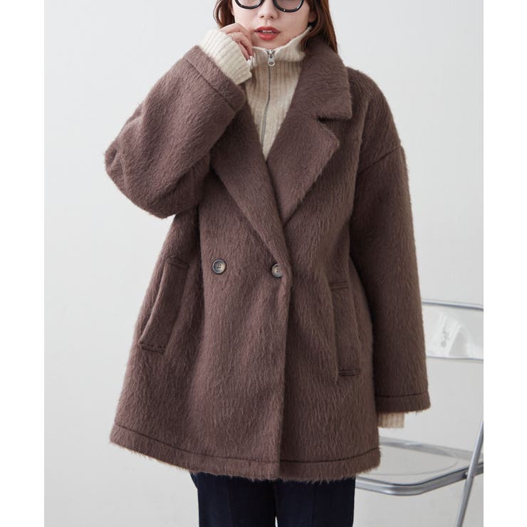 【シャギー素材で上品見え】シャギーダブルテーラージャケット | RMAF　NICE CLAUP / OLIVE des OLIVE | 詳細画像20 