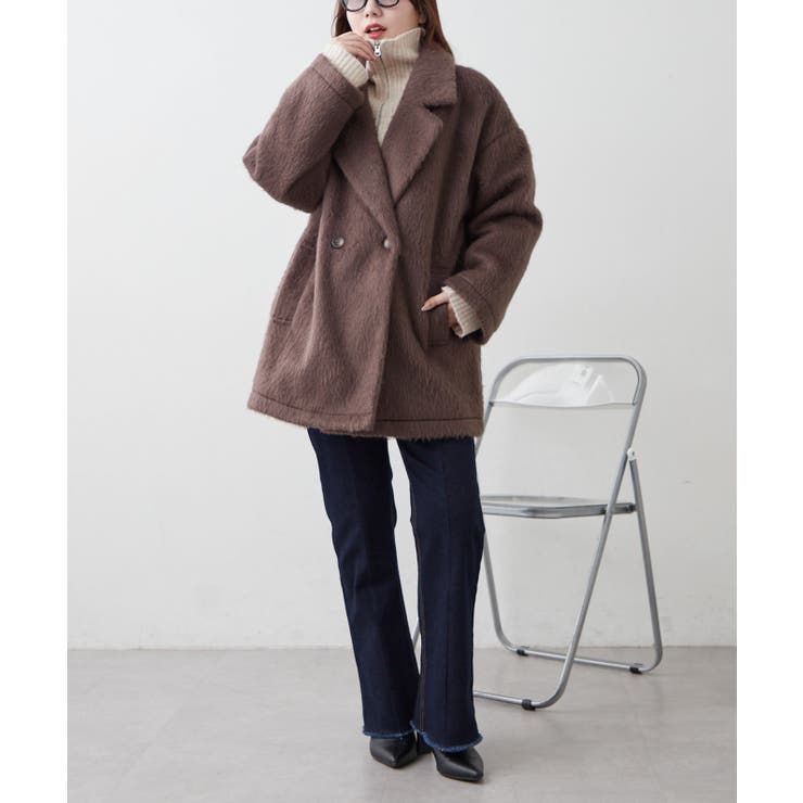 【シャギー素材で上品見え】シャギーダブルテーラージャケット | RMAF　NICE CLAUP / OLIVE des OLIVE | 詳細画像24 