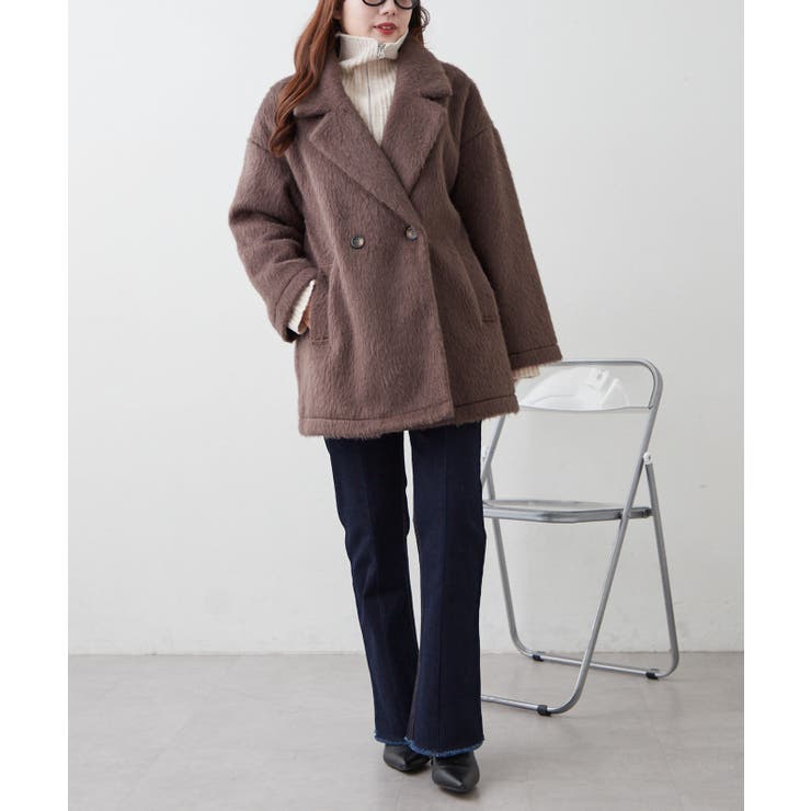 【シャギー素材で上品見え】シャギーダブルテーラージャケット | RMAF　NICE CLAUP / OLIVE des OLIVE | 詳細画像25 