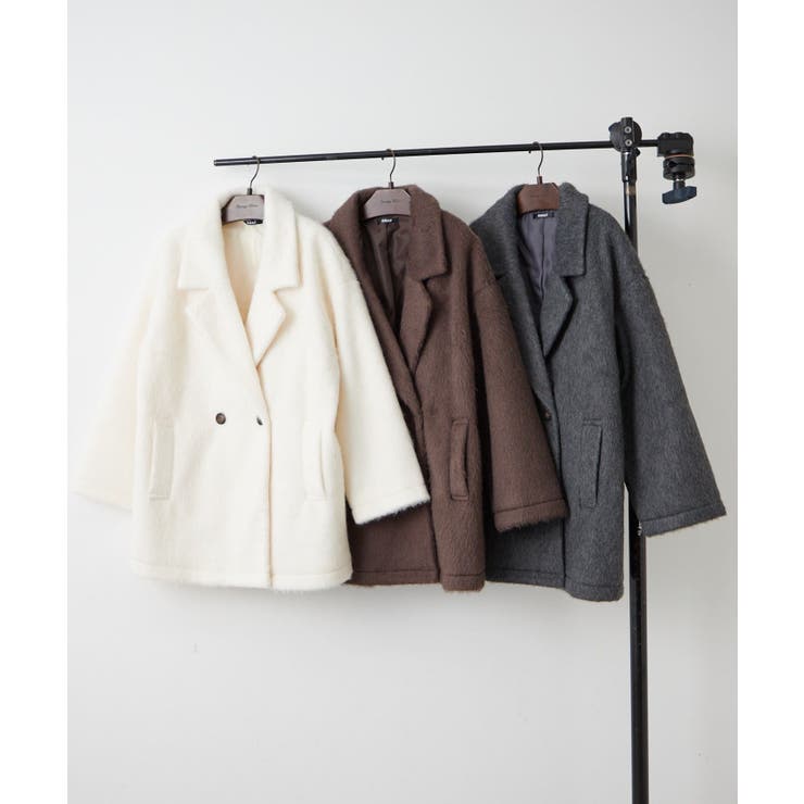 【シャギー素材で上品見え】シャギーダブルテーラージャケット | RMAF　NICE CLAUP / OLIVE des OLIVE | 詳細画像28 