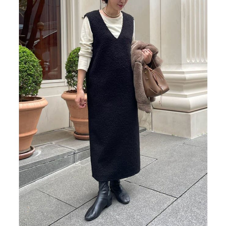 ボアVネックワンピース | RMAF　NICE CLAUP / OLIVE des OLIVE | 詳細画像1 