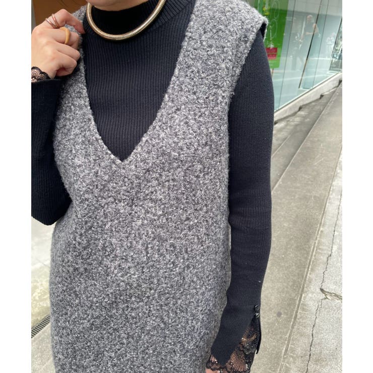 ボアVネックワンピース | RMAF　NICE CLAUP / OLIVE des OLIVE | 詳細画像7 