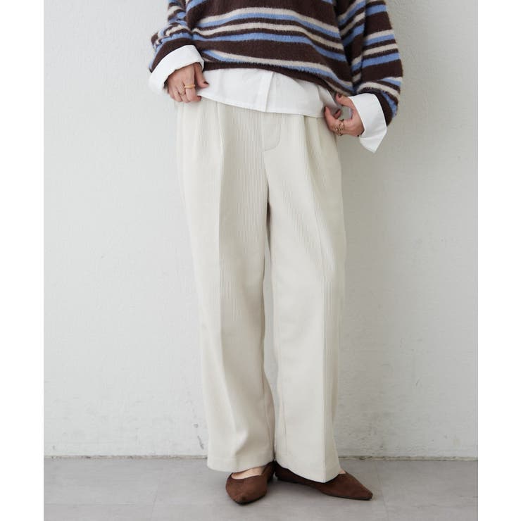 アイボリー | ボンディング裏起毛コールパンツ | RMAF　NICE CLAUP / OLIVE des OLIVE
