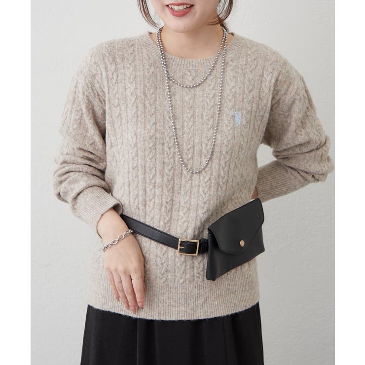 【U.S. POLO ASSN. ×RMAF】ケーブルプルオーバー | RMAF　NICE CLAUP / OLIVE des OLIVE | 詳細画像20 
