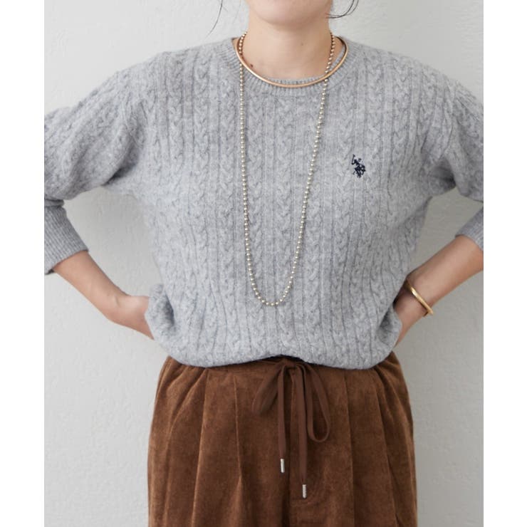 【U.S. POLO ASSN. ×RMAF】ケーブルプルオーバー | RMAF　NICE CLAUP / OLIVE des OLIVE | 詳細画像26 