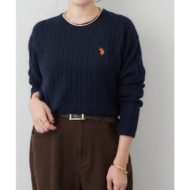【U.S. POLO ASSN. ×RMAF】ケーブルプルオーバー | RMAF　NICE CLAUP / OLIVE des OLIVE | 詳細画像30 