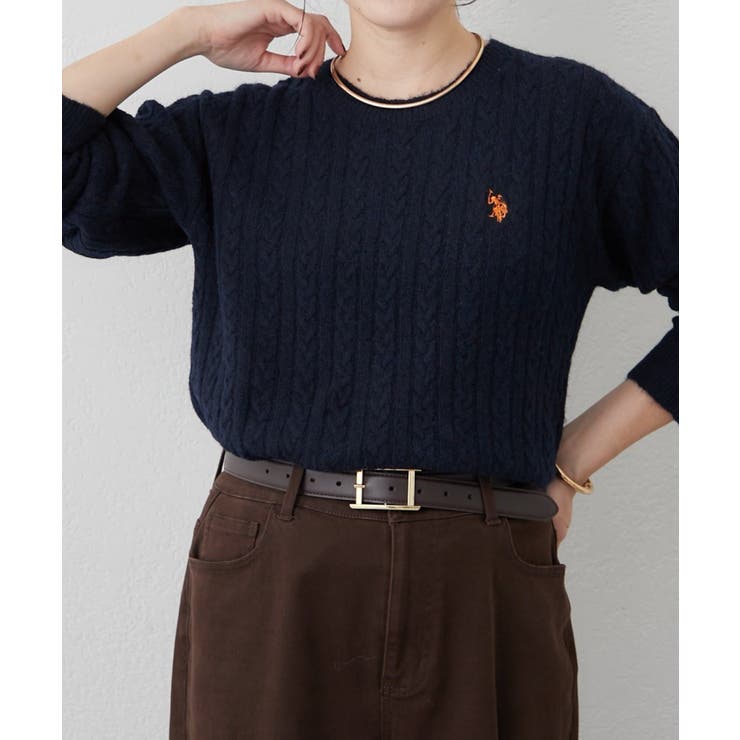 【U.S. POLO ASSN. ×RMAF】ケーブルプルオーバー | RMAF　NICE CLAUP / OLIVE des OLIVE | 詳細画像31 
