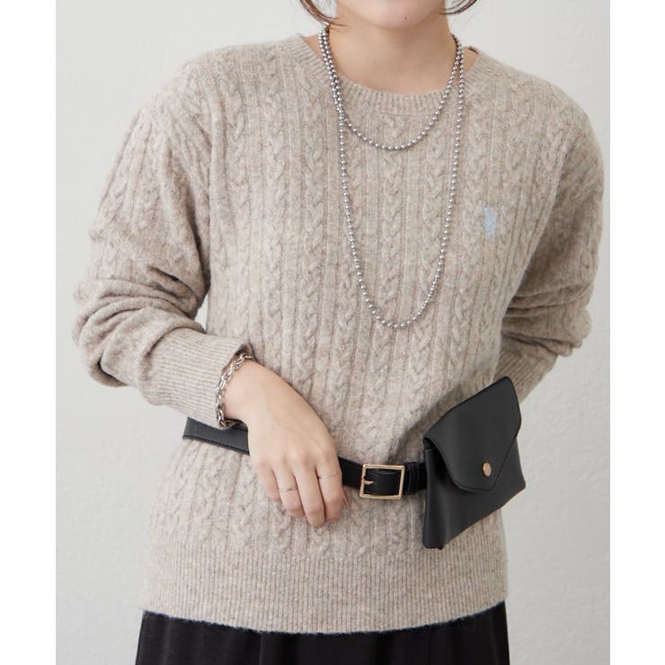 ベージュ | 【U.S. POLO ASSN. ×RMAF】ケーブルプルオーバー | RMAF　NICE CLAUP / OLIVE des OLIVE
