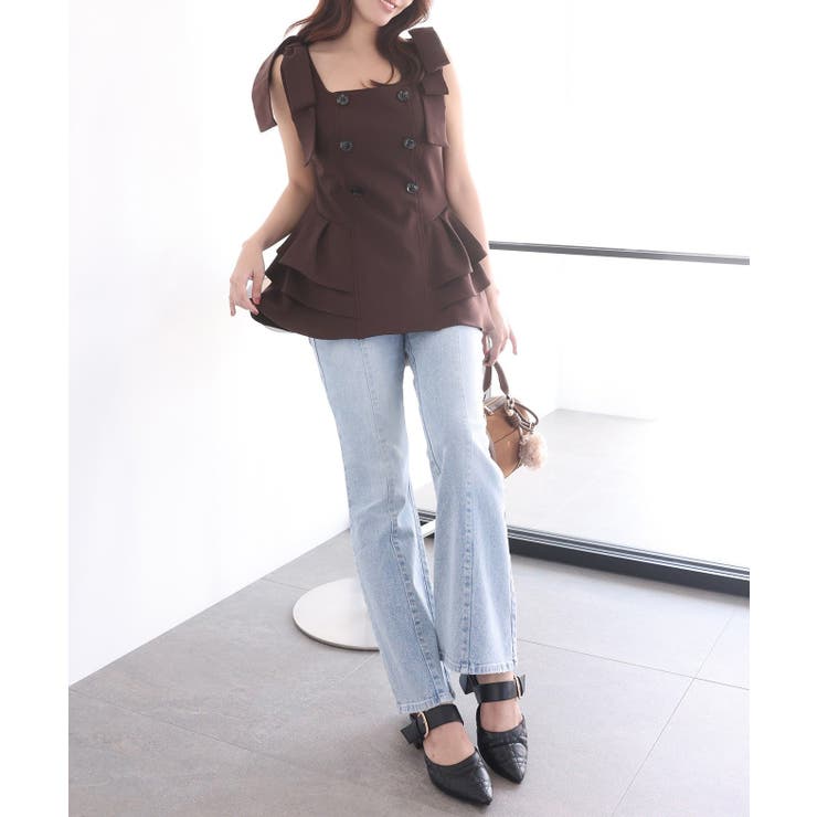 【Seemi】【セットアップ可能】トレンチ風ビスチェ | NICE CLAUP / OLIVE des OLIVE　OUTLET | 詳細画像47 