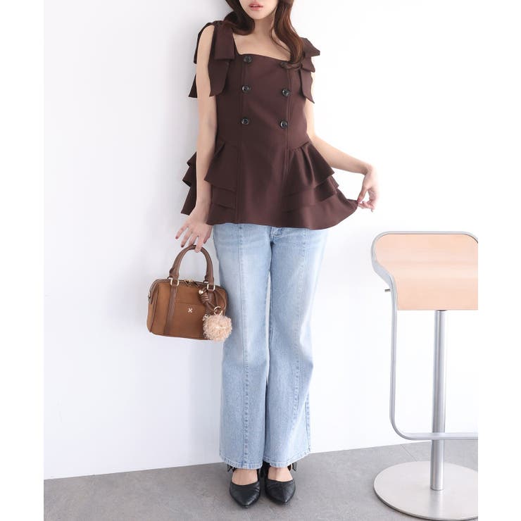 【Seemi】【セットアップ可能】トレンチ風ビスチェ | NICE CLAUP / OLIVE des OLIVE　OUTLET | 詳細画像63 