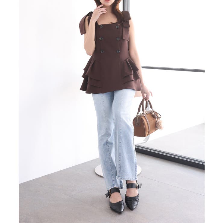 【Seemi】【セットアップ可能】トレンチ風ビスチェ | NICE CLAUP / OLIVE des OLIVE　OUTLET | 詳細画像64 