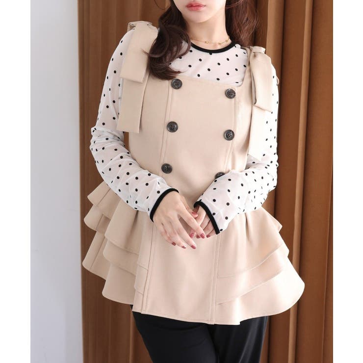 ベージュ | 【Seemi】【セットアップ可能】トレンチ風ビスチェ | NICE CLAUP / OLIVE des OLIVE　OUTLET