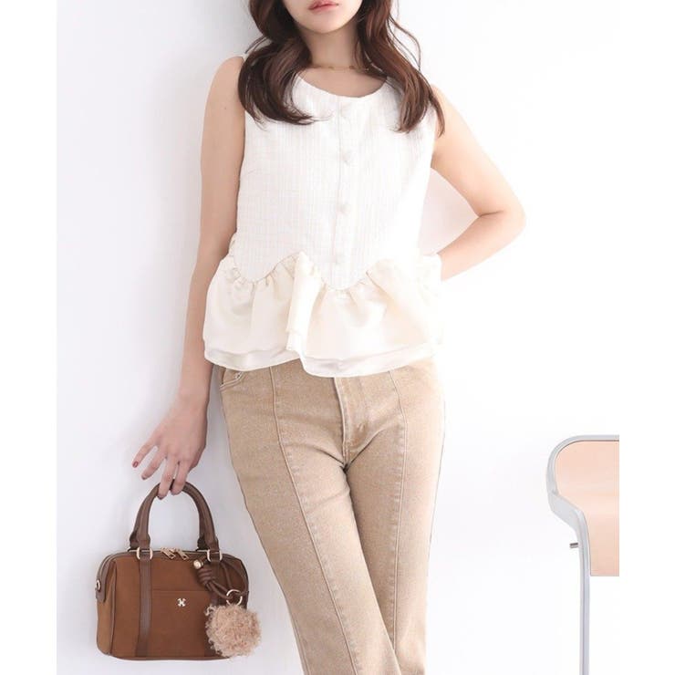 アイボリー | 【Seemi】ツイードトップス | NICE CLAUP / OLIVE des OLIVE　OUTLET