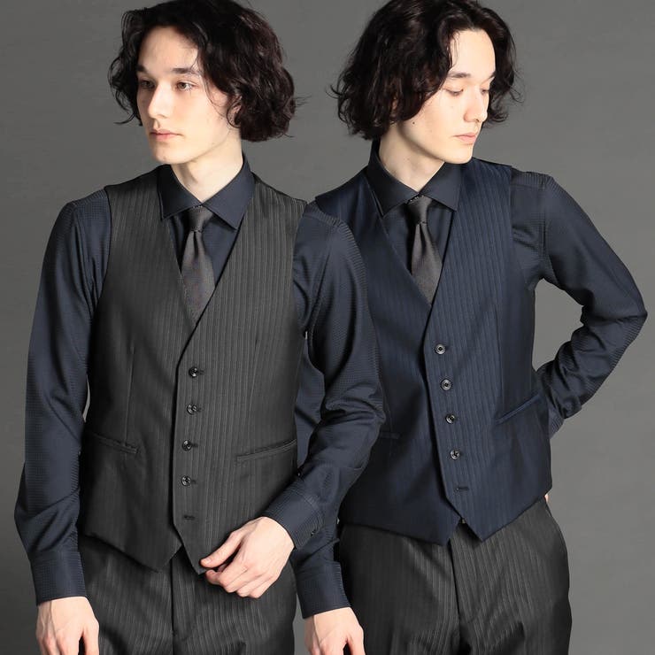 ♥️NICOLECLUB スーツベスト 46 黒 ストライプ NICOLE CLUB スーツベスト 46 黒 ストライプ