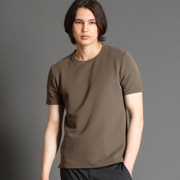13ブラウン | タックボーダーＴシャツ | NICOLE