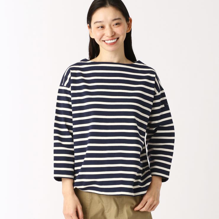 67ネイビー | 【リピート率No1】国産デラヴェ天竺Ｔシャツ ボーダー | NICOLE