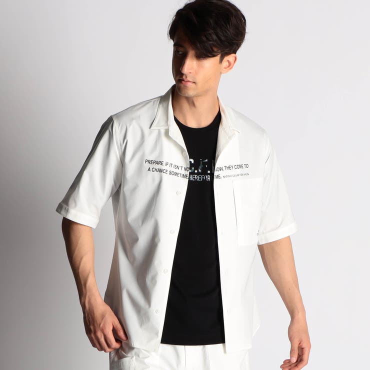 09ホワイト | プリント入りカラーシャツ | NICOLE