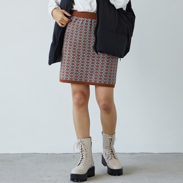 10オレンジ | ダブルジャカードスカート | NICOLE
