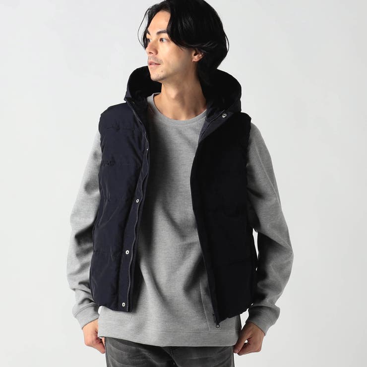 メモリーポリクロスフードダウンベスト[品番：NICW0003793]｜NICOLE