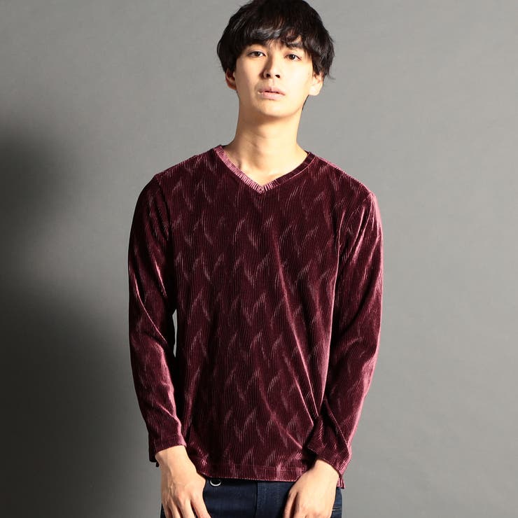 WEB限定楊柳調Vネックプルオーバー[品番：NICW0004025]｜NICOLE