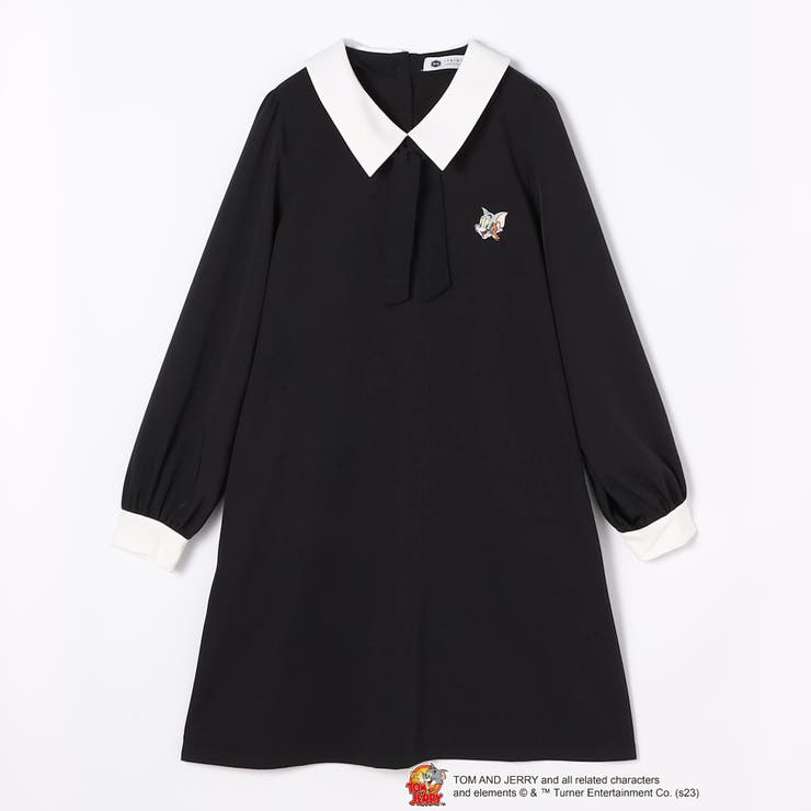 【TOM and JERRY】ワンポイント刺繍リボンタイワンピース | NICOLE | 詳細画像2 