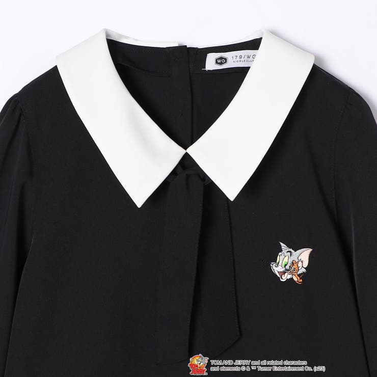 【TOM and JERRY】ワンポイント刺繍リボンタイワンピース | NICOLE | 詳細画像5 