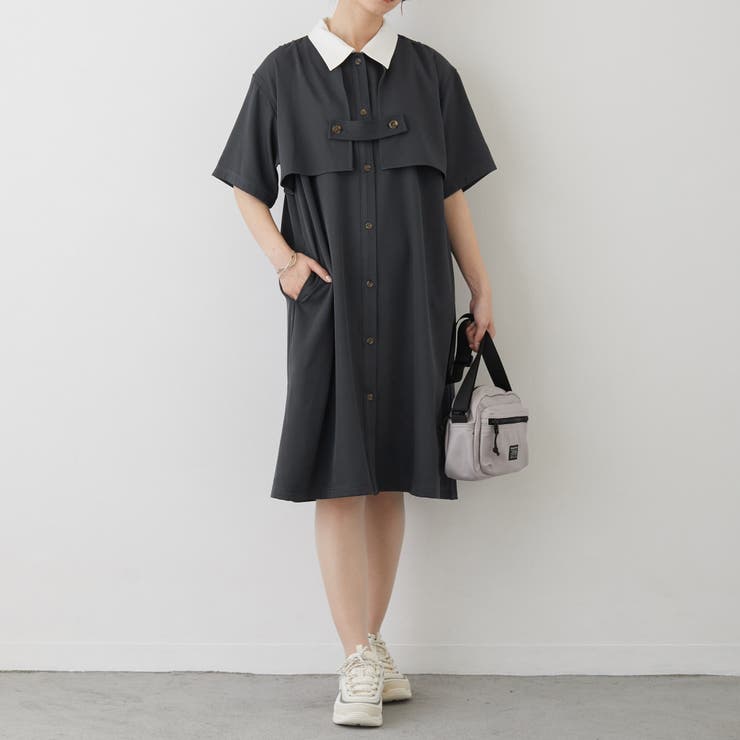レイヤード風 シースルー ワンピース★2色あり★大人コーデ 上品 楽天市場】大きいサイズ レディース ワンピース カシュクール