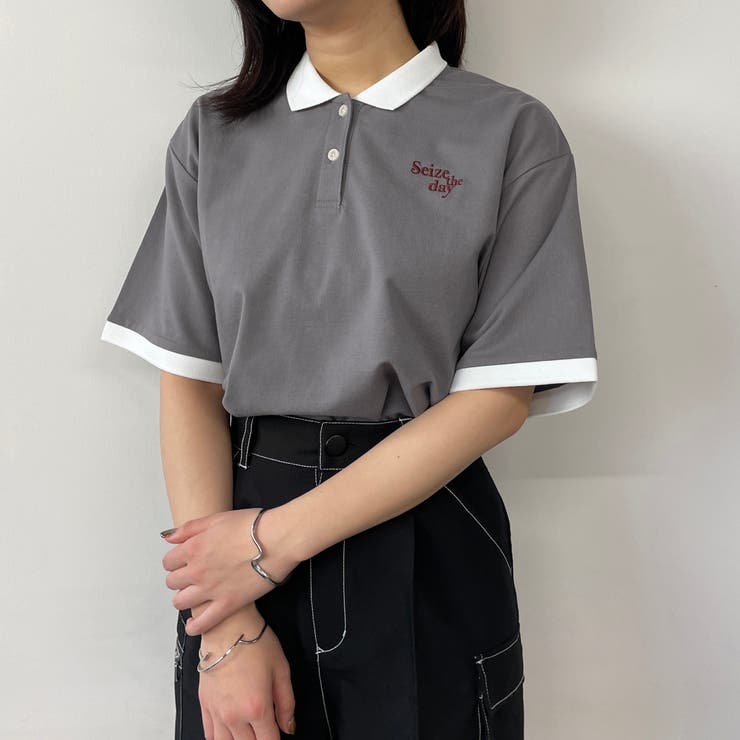 60ブルー | バイカラーポロシャツ | NICOLE
