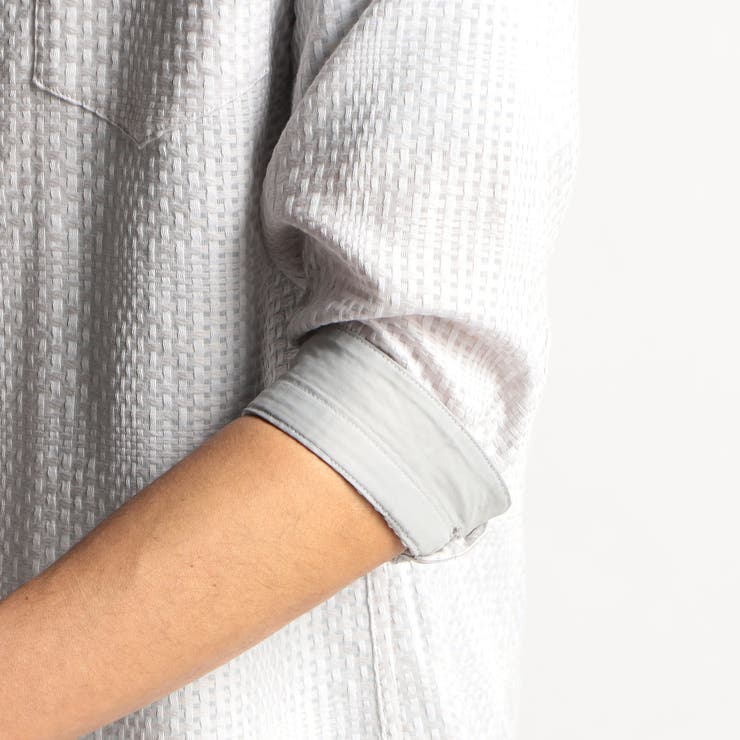 シアードビーチェック７分袖イタリアンカラーシャツ | NICOLE | 詳細画像13 