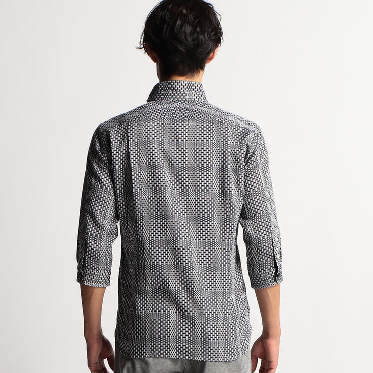 シアードビーチェック７分袖イタリアンカラーシャツ | NICOLE | 詳細画像6 