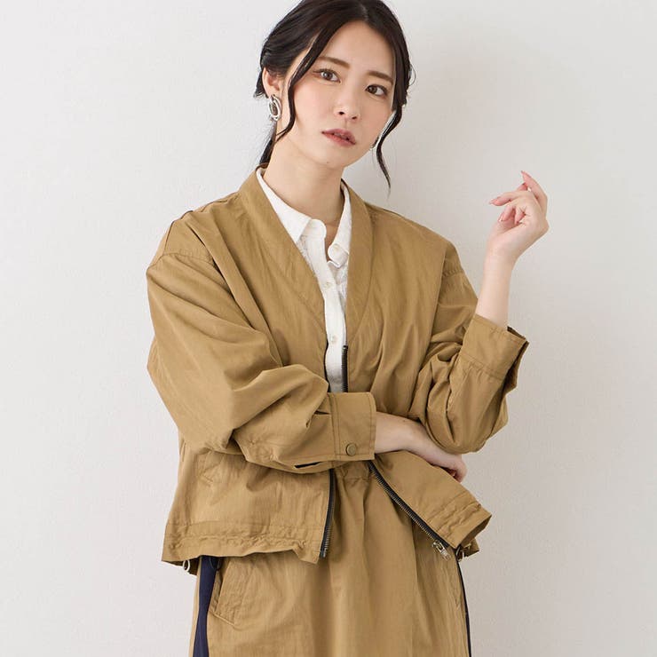 15キャメル | VネックZIPブルゾン | NICOLE