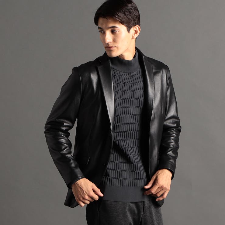 49ブラック | シープレザー テーラードジャケット | NICOLE