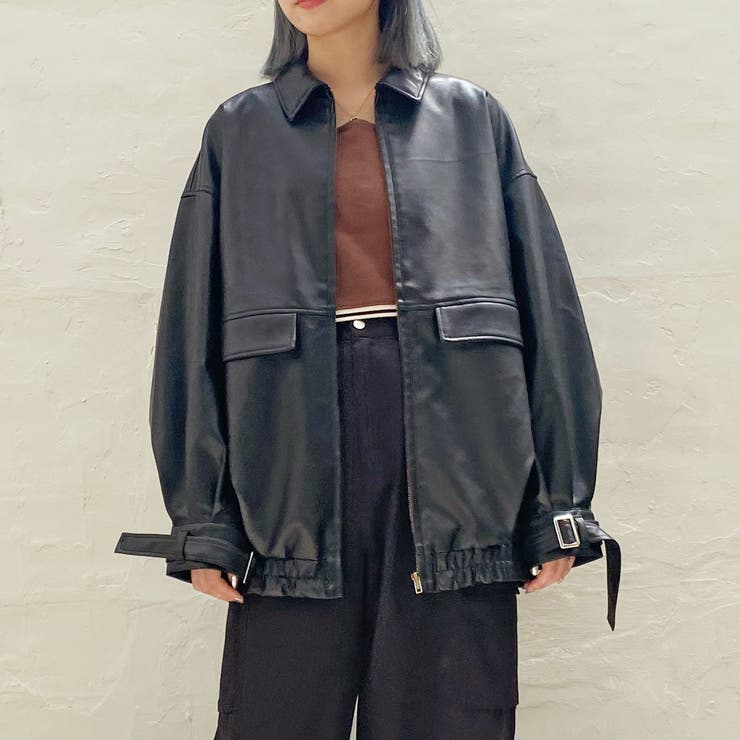 フェイクレザーオーバージャケット[品番：NICW0004938]｜NICOLE