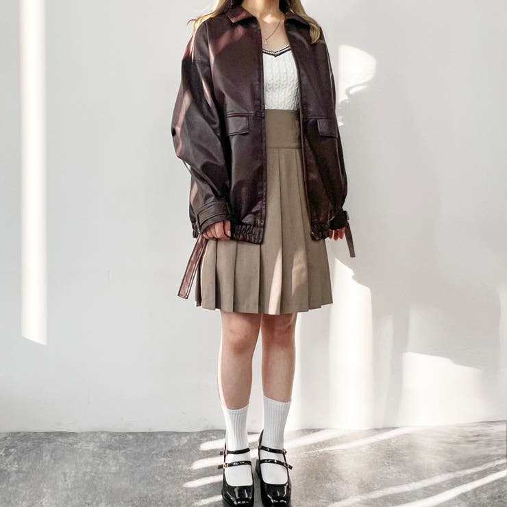 フェイクレザーオーバージャケット[品番：NICW0004938]｜NICOLE