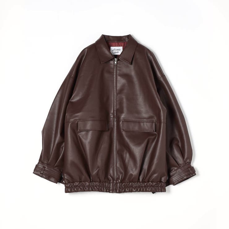 フェイクレザーオーバージャケット[品番：NICW0004938]｜NICOLE