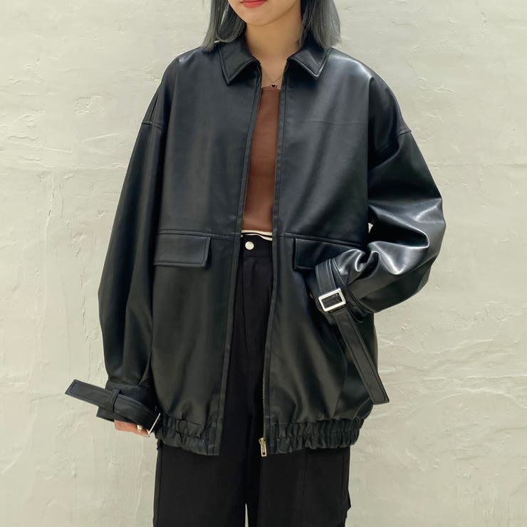 フェイクレザーオーバージャケット[品番：NICW0004938]｜NICOLE