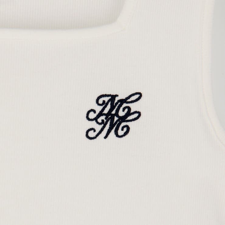 クロップド リブタンクトップ／ワンポイント刺繍[品番