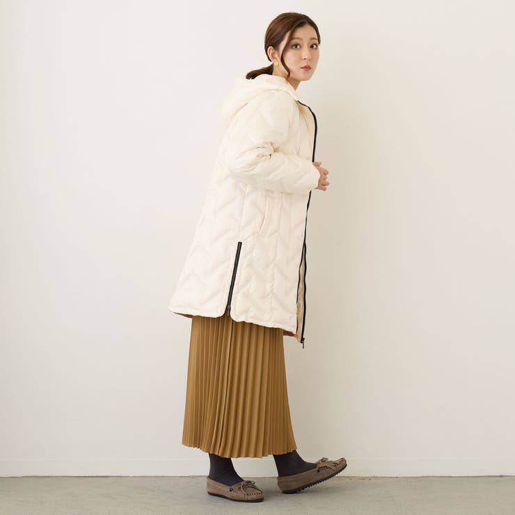 エンボス加工 シームレスダウン ロングコート／タフタ | NICOLE | 詳細画像20 