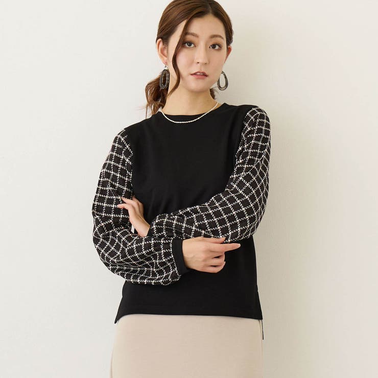 袖チェックプルオーバー | NICOLE | 詳細画像1 