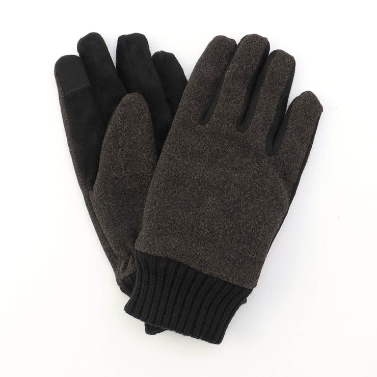 39チャコールグレー | オックス×スエード コンビグローブ | NICOLE