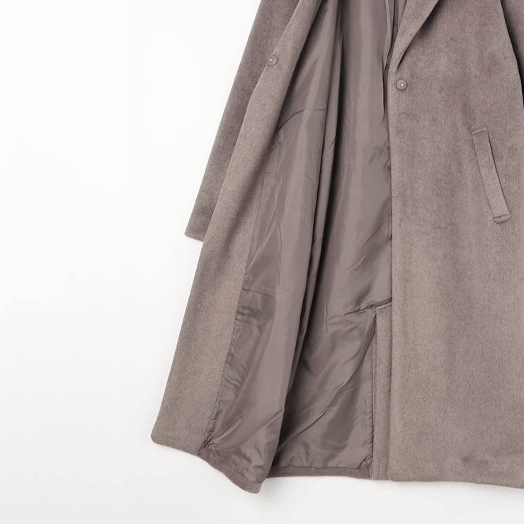 未使用タグ付き　★アナトリエ　モッサオーバーロングコート ファーライナー付キステンカラーロングコート/TBDA-042